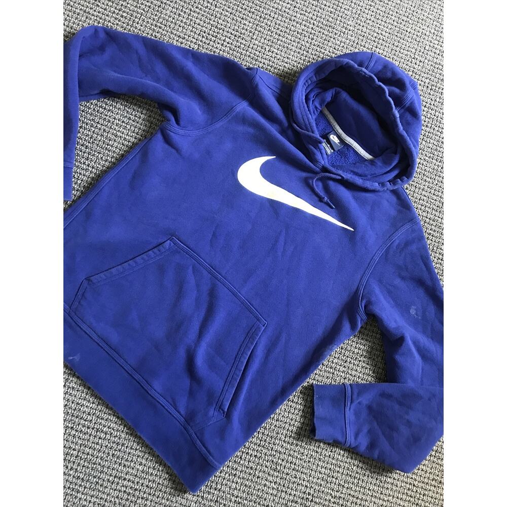Nike Blue Label Hoodie Mens Medium Blue Pullover Swoosh Logo Sweatshirt
